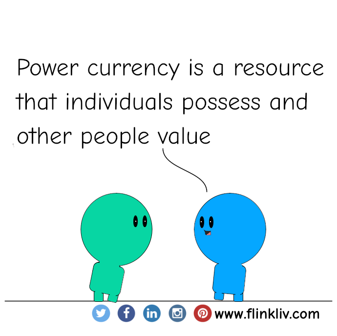 Conversation between A and B about what is a power currency B: Power currency is a resource that individuals possess and other people value, by flinkliv.com